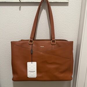 Tan Leather Tote Bag